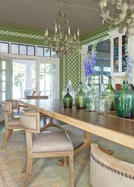 Maybe you would like to learn more about one of these? Taupe Wood And Leather Dining Chairs With Gold And Blue Rug Cottage Dining Room