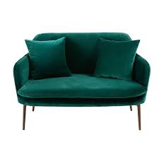 Banquette 2 Places En Velours Vert Maisons Du Monde Sofa Poltrona Casas