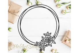 Choose from 1100+ flower circle graphic resources and download in the form of png, eps, ai or psd. Flower Frame Svg Flower Wreath Svg Wreath Svg File 368147 Illustrations Design Bundles