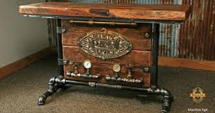 Steampunk Industrial Barn Wood Table Console Lighted 1484 Industrial Design Furniture Vintage Industrial Furniture Diy Industrial Furniture