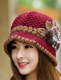 Womens Wool Flowers Knitting Crochet Casual Cap Beanies Cap Krose Sapka Bere Modelleri Fotr Sapka