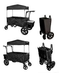 Black Push Handle And Rear Foot Brake Outdoor Sport Collapsible Folding Stroller Wagon Baby Trolley W Canopy Garden Utility Sh Kids Wagon Baby Trolley Stroller