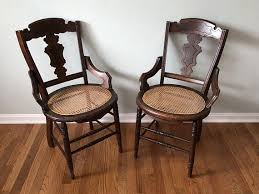 Antique Victorian Style Eastlake Walnut Carved Pair Arm Parlor Dining Chairs 1800 S Furniture Set Side Chairs Set Art Nouveau Vintag Eastlake Victorian Chair