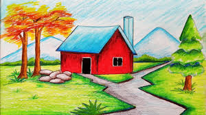 You will learn the first basic steps for drawing landscape sceneries. How To Draw A Scenery Of Winter Season Step By Step Easy Draw Social Useful Stuff Handy Tips