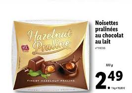 Offre Noisettes Pralinees Au Chocolat Au Lait Utz Chez Lidl