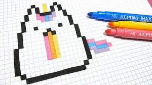 Handmade Pixel Art How To Draw Kawaii Unicorn Cat Pixelart In 2020 Pixel Art Pixel Drawing Pixel Art Pattern