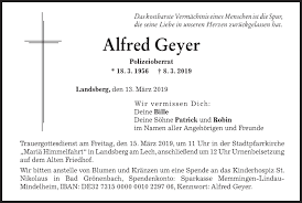 Traueranzeigen von Alfred Geyer