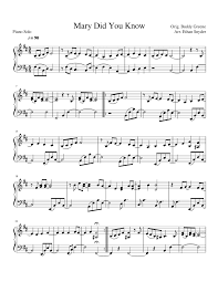 Mary Did You Know Sheet Music For Piano Download Free In