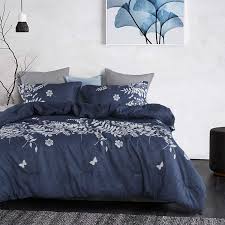 The deny designs comforter is the lightweight yet snuggly warm hug everyone wants from their bedding. Wake In Cloud Navy Blue Comforter Set Gray Floral And Tree Leaves Pattern Pri Ebay