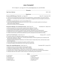 restaurant/bar manager resume examples