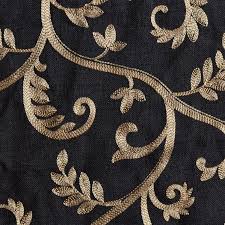 Black And Gold Pattern Curtains Black And Gold Curtain Fabric In 2020 Black And Gold Curtains Drapery Panels Panel Curtains