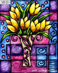 Il mercato sotto le arcate print. Yellow Tulip Bouquet 5d Diamond Painting Stained Glass Window Flowe Diamond Paintings Store