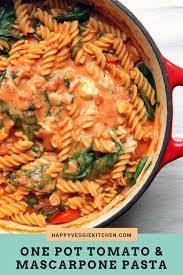 One Pot Tomato Mascarpone Pasta Recipes Vegetarian Recipes One Pot Pasta