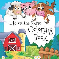 Cartoon farm animals coloring page. Life On The Farm Coloring Book 28 Cute Coloring Pages With Farm Animals And Everyday Life On A Farm Coloring Books Chania Milla 9781705823453 Amazon Com Books
