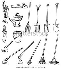 Gardening Tools Doodles Hand Drawn Illustration Converted To Vectors Garden Tools Garden Tools Design Garden Tool Storage
