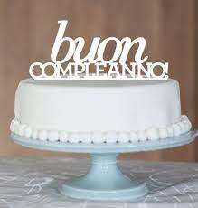 Happy Birthday Cake Topper Buon Compleanno Italian Birthday Etsy Wedding Cake Topper Etsy Wedding Cake Toppers Preppy Wedding Cakes