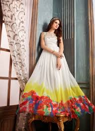 Indian bollywood designer pakistani indo western kurta kurti with pocket mirror work anarkali wedding ethnic dress. Creammulticolor3204 Indian Wedding Anarkali Suit At Zikimo