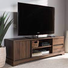 Baxton studio blythe tv stand. Baxton Studio Blythe Modern Asymmetrical Tv Stand Dark Brown Medium Brigs Com