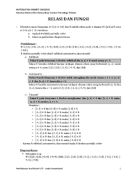Banyak semua pemetaan yang mungkin dari himpunan a ke himpunan b adalah … a. Contoh Soal Dan Pembahasan Matematika Diskrit Relasi Dan Fungsi Dapatkan Contoh
