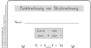 Es werden alle rechenarten erklärt, also addition, subtraktion, multiplikation, wurzel und potenzen. Punkt Vor Strich Pdf 3 Klasse Mathe Matheunterricht Unterrichtsplanung