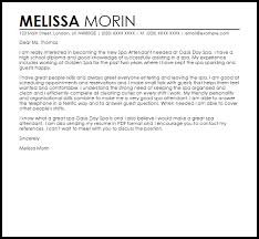 Spa Attendant Cover Letter Sample Cover Letter Templates Examples