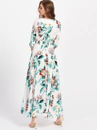 Fabric Fabric Has No Stretch Season Spring Summer Type Shirt Pattern Type Floral Sleeve Length Three Quarter Lengt Dresses Boho Summer Dresses Maxi Dress