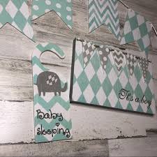 Hobby Lobby Accents Baby Boy Room Decor Elephant Teal Dots Mint Green Poshmark