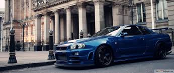 Nissan skyline gt-r r34 parking 4K wallpaper download
