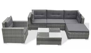 Looking to spruce up your outside space? 6 Piece Grey Garden Rattan Lounge Set With Cushions Pigsback Com