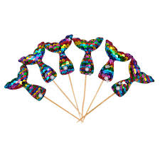 Check out our mermaid tail cake decorations selection for the very best in unique or custom, handmade pieces from our cake toppers & picks shops. Buy Mermaid Cake Topper Mermaid Tail Cake Toppers Set 6 Rainbow Sequin Reversible Mermaid Cake Decoration Novelty Party Supplies For Baby Shower Bridal Shower Wedding And Birthday Party By Llamevol Online In