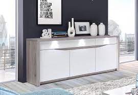 Um eine luftige, leichte optik zu erreichen. Sideboard Kommode Sandeiche Weiss Hochglanz Inkl Beleuchtung Sideboards Und Kommoden Wohnzimmer Feldmann Wohnen Gmbh Online Shop