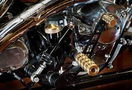 Custom Motorcycle Mid Controls For Choppers 38 Bobbers Custom Harleys Black And Brass Motorcycle Harley