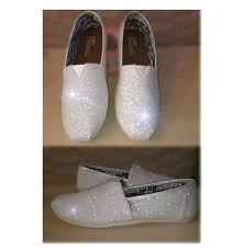 Womens Sparkly White Or Ivory Glitter Toms Flats Shoes Bridal Bride Wedding Bridal Shoes Glitter Toms Shoes Flats Toms