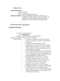 Vous cherchez un exemple de obiective pentru cv, voici quelques visuels sur la thématique obiective pentru cv pour vous aider dans vos recherches. Model De Cv Specialist Hr