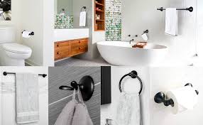 How to install door hardware step 1: Amazon Com Bathroom Hardware Accessory Set Includes 24 Towel Bar Toilet Paper Holder Hand Towel Bar And Robe Hook Bathroom Towel Rack Set 4 Piece Accessories Set Matte Black Home Kitchen