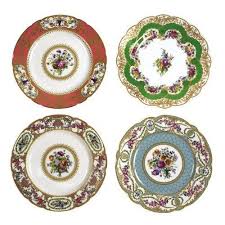 Andrea By Sadek Collection Set Of 4 Plates Unused In Original Box Case Delle Bambole Decoupage Immagini