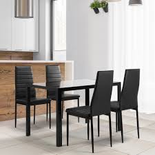 A wide variety of kitchen dining table sets options are available to you, such as appearance, specific use. Dining Room Table Sets Of 4 5 Pieces Modern Kitchen Table Set With Tempered Glass Dining Table 4 Faux Leather Chairs Black Kitchen Table And Chair Sets For Dining Room Apartment Restaurant R1646