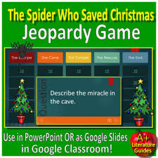 The Spider Who Saved Christmas Jeopardy Game Legend Of The Christmas Spider Zoom In 2020 Christmas Jeopardy Game Bible Study Lessons Christmas Jeopardy
