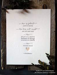 Letterpress Wedding Art Print Love Is Corinthians Bible Verse Quote Letterpress Wedding Letterpress Wedding Invitations Christian Wedding Invitations