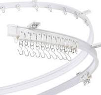 Curved Ceiling Curtain Track Bendable Mount for Curtain Rail Bunk Bed Bay  Window Room Divider Flexible Straight (9.8 Feet/ 3 Meters, White)