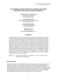 Check spelling or type a new query. Pdf Co Curriculum Activities As A Social Inclusion Strategy For Special Needs Students