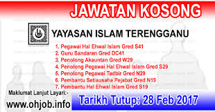 Home › kerja kosong kerajaan › terengganu › yayasan terengganu. Jawatan Kosong Yayasan Islam Terengganu 2018 Lamaran L