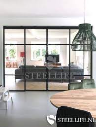 stalen schuifwanden met glas voor woonkamer kantoor of terras stalen deuren deuren interieur woonkamervloer