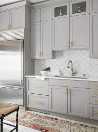 White Glazed Porcelain Arabesque Backsplash Tile Backsplash Com Kitchen Cabinets And Countertops Small Basement Kitchen Grey Kitchen Cabinets