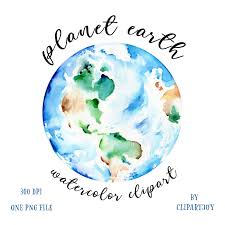 Earth Clipart Watercolor Graphic Of Globe Handpainted Etsy Watercolor Graphic Clip Art Earth Clipart