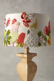 Embroidered Cockatoo Lamp Shade Abajur Handmade Home Dekorasyon Elisleri
