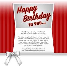 Reading over examples of business birthday wishes can help you get the creative juices flowing so you can figure out what you want to write in your cards. Corporate Birthday Ecards Employees Clients Happy Birthday Cards
