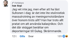 Han har tidigare publicerat boken så blev vi alla rasister (timbro förlag, 2018) tillsammans med adam cwejman. Faktafabriken Ivar Arpi Kommenterar Suhonens Facebook