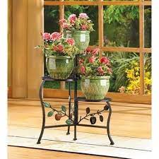 Gifts Decor Country Apple Plant Stand Shelf Holds 3 Flower Pot Wrought Iron Plant Stands Iron Plant Stand Metal Plant Stand