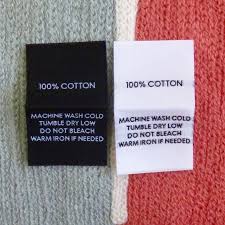 100 Cotton Garment Care Labels Clothing Labels Garment Care Labels Fabric Care Labels